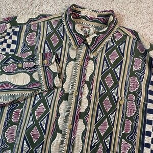 Sears Roebuck Co Vintage 100% Cotton Wild Paisley Print Mens Sz L